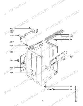 Взрыв-схема стиральной машины Aeg LAV74660 - Схема узла Housing 001